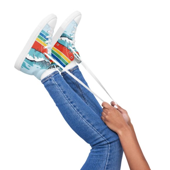 MUDPUPs More Beach Less Worry Converse High Tops | Stylish and Fun Summer Shoes - Picture 10 of 15